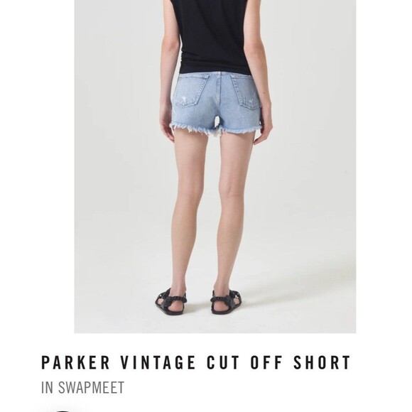 Agolde Parker Distressed Button Fly Raw Hem Swapmeet Wash Shorts Size 29 EUC - Picture 3 of 11